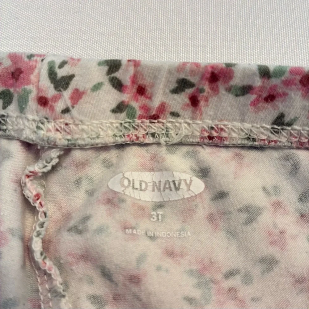 Old Navy Toddler Girl Button-Front Cardigan Sweater Pink & Floral Leggings 3T